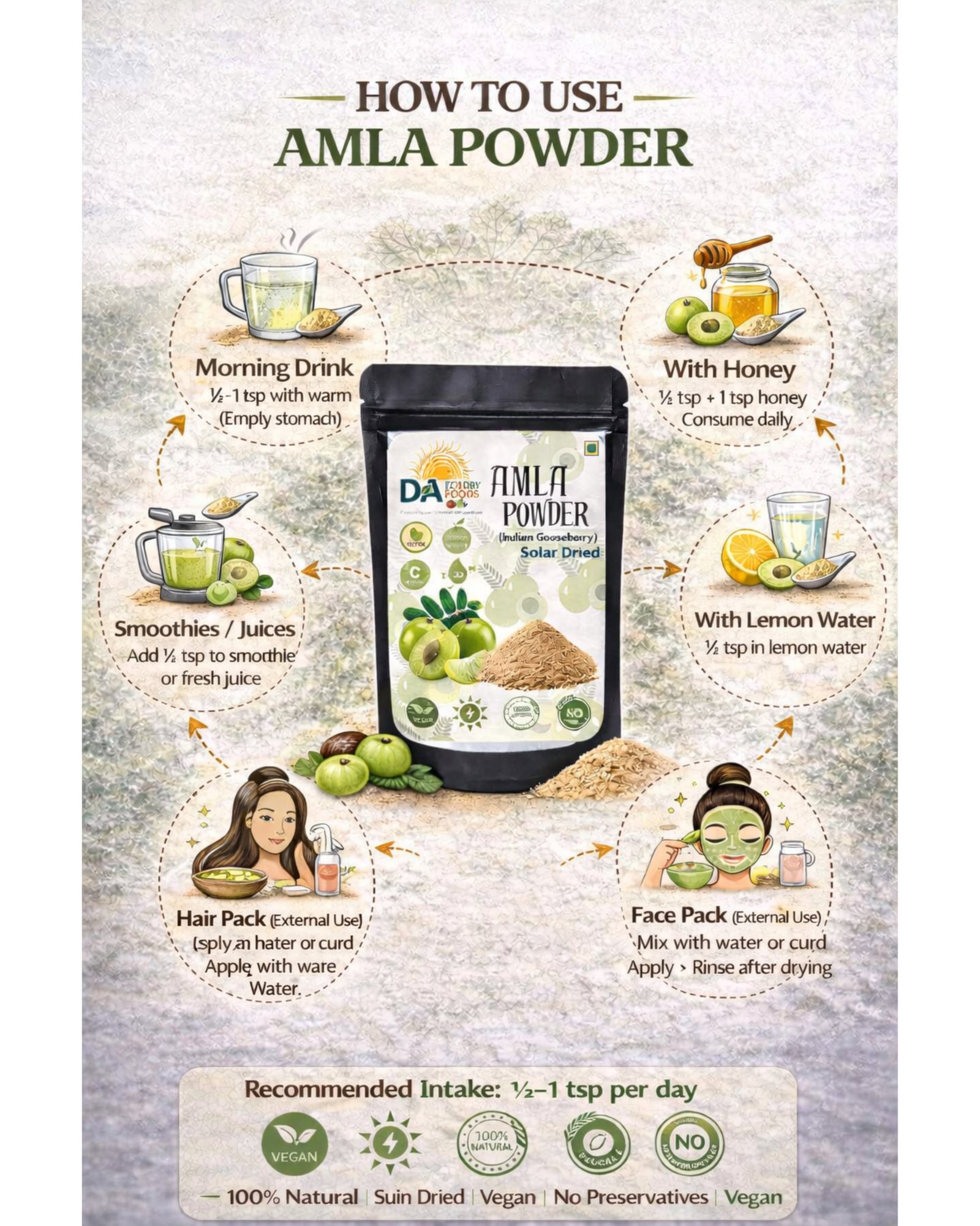 Amla Powder - Sun Dried (Indian Gooseberry)