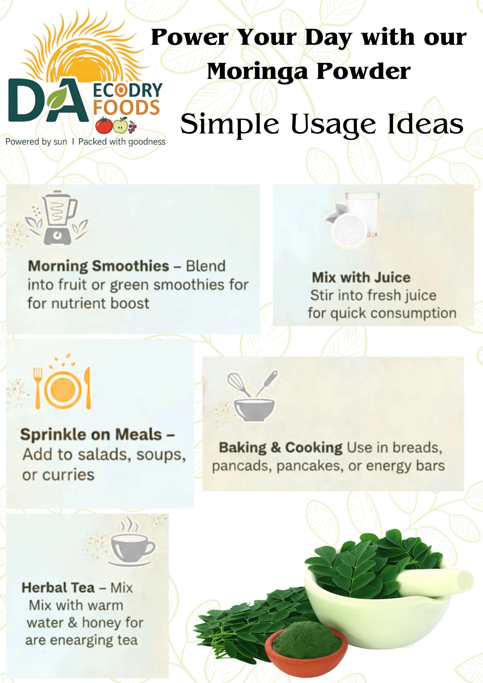 Moringa Powder - Sun Dried